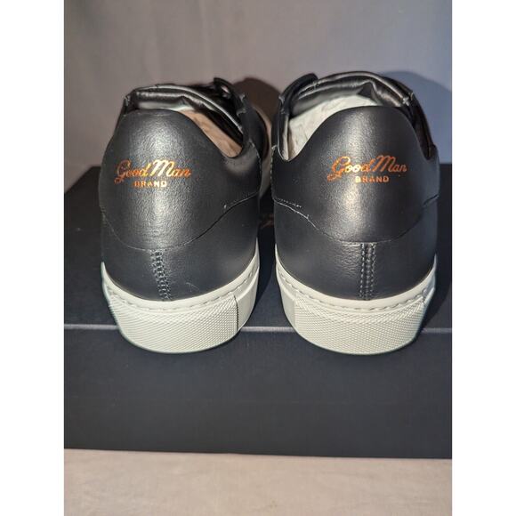 Good Man Brand shoes size 10 black Legend Court Napa Italy Leather Suede Sneaker - Picture 13 of 16